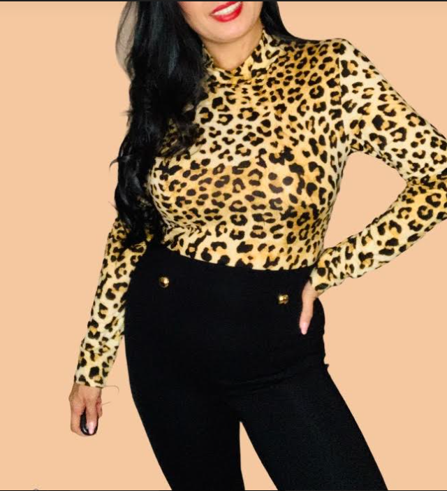 Leopard Bodysuit Long Sleeve