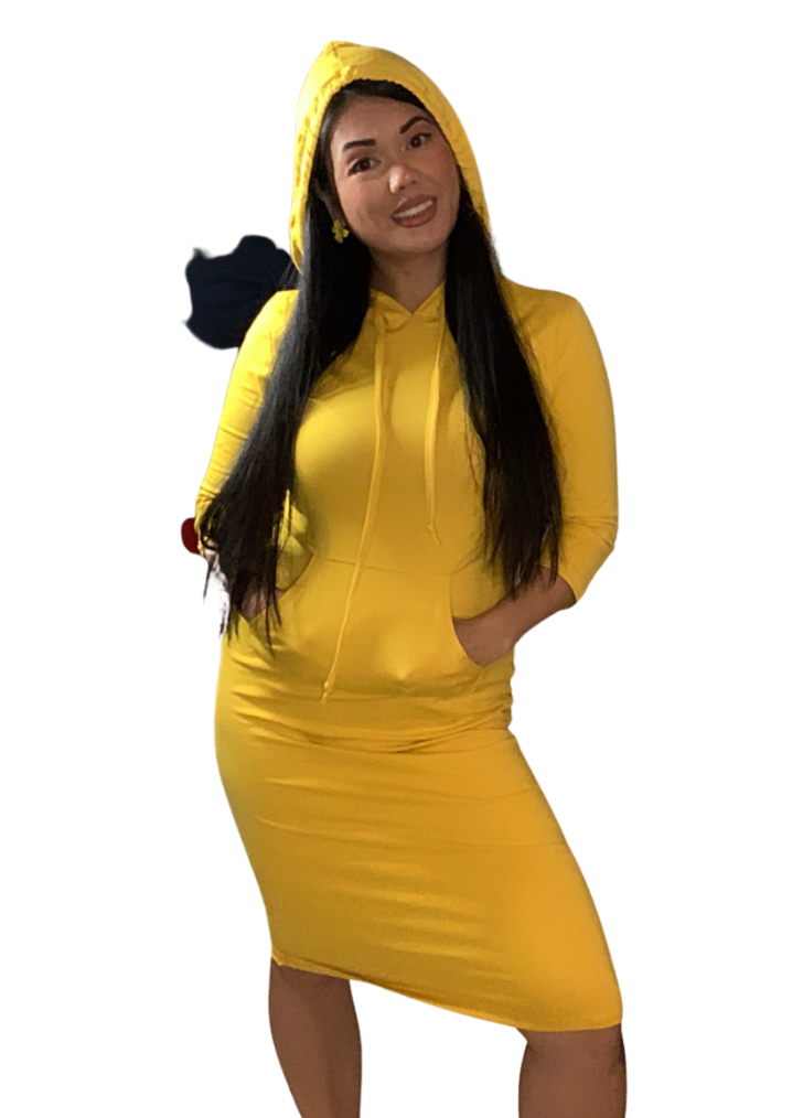 3/4 Sleeve Knee Length Stretchable Sporty Dress