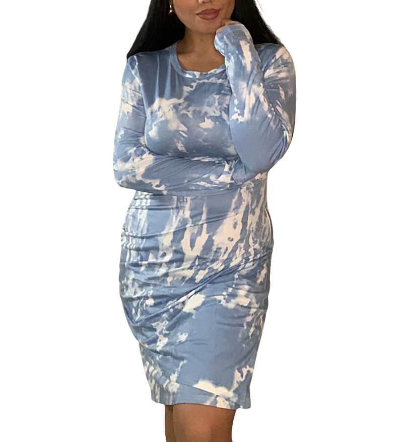 Long Sleeve Knee Length Stretchable Dresses