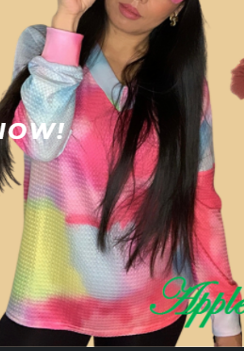 Long Sleeve Tie Dye Style Top