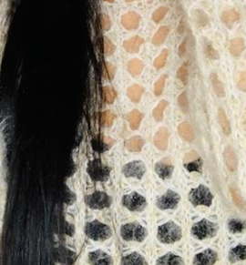 Beige Sweater With Holes With Gold Tint Color