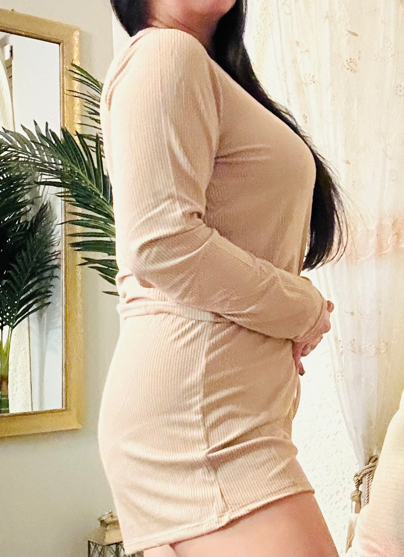 2 Piece Short Pajama Set With Long Sleeve