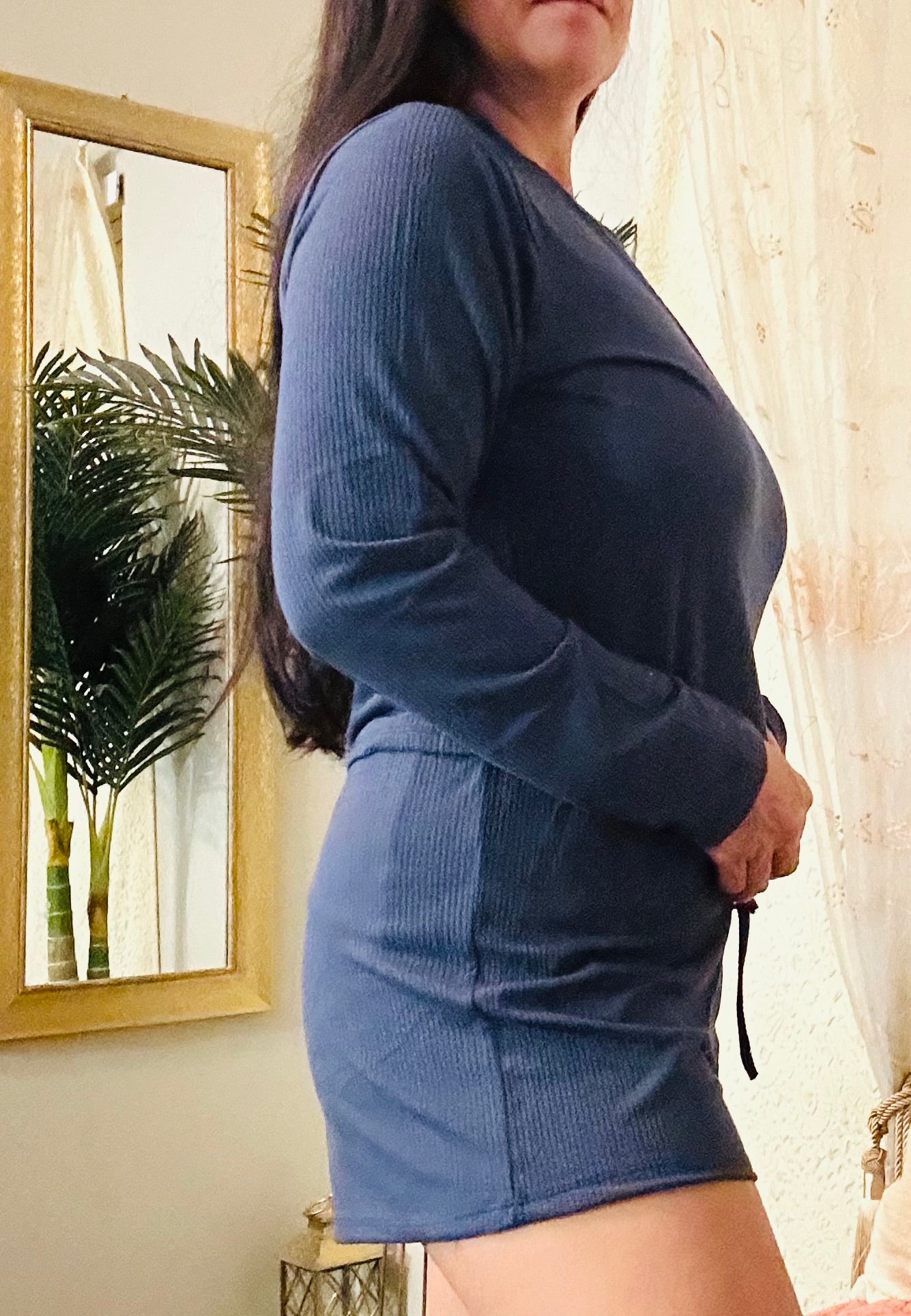 2 Piece Short Pajama Set With Long Sleeve