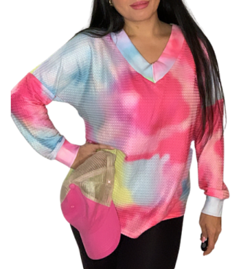 Long Sleeve Tie Dye Style Top