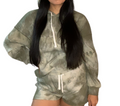 2 Piece Pajama Set - Long Sleeve With Hoody & Short
