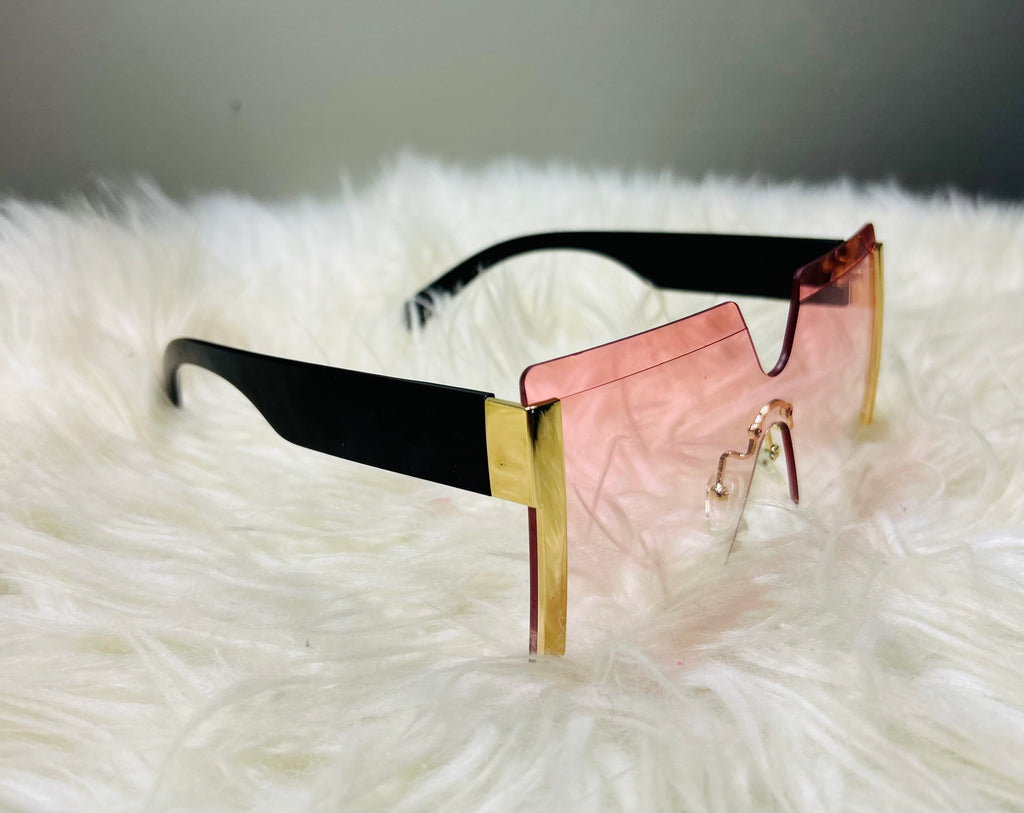 Rectangular Frame With Shade Of Light Pink with gold lining