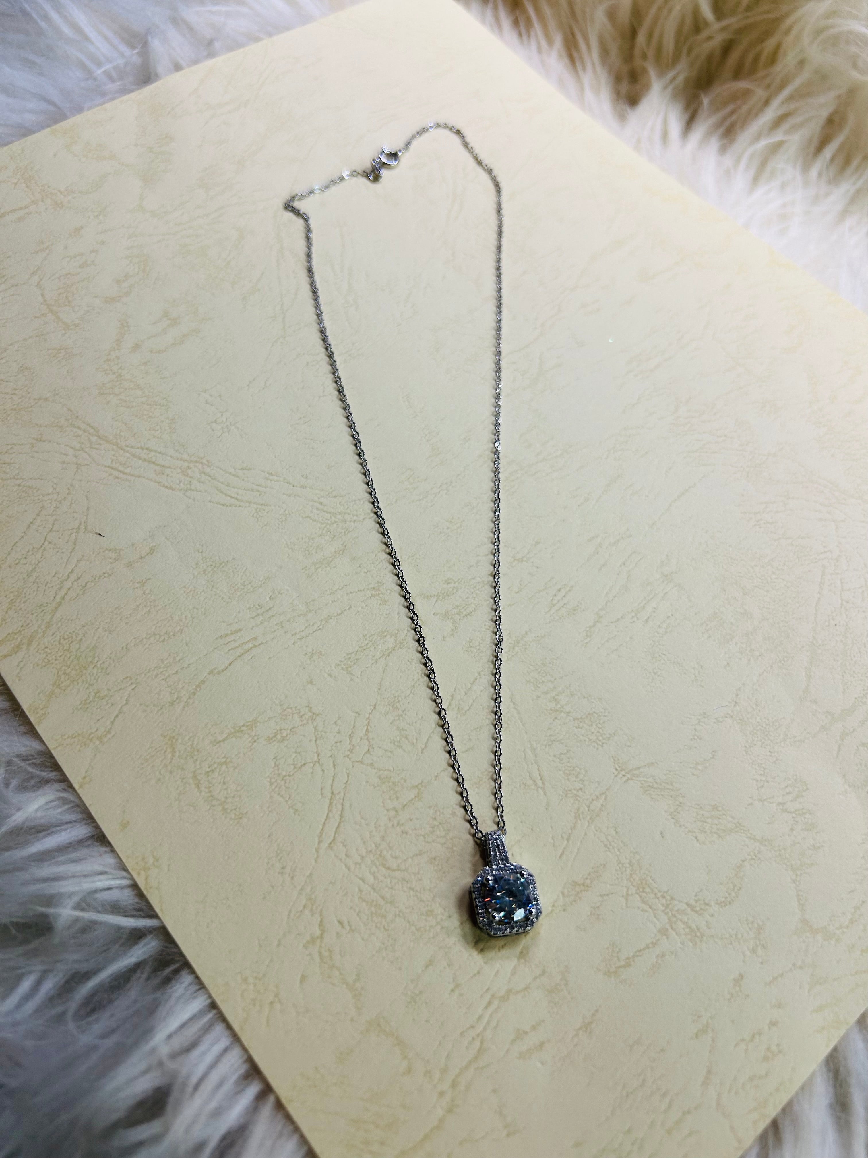 Elegant Silver Earrings With Square Pendant Zirconia